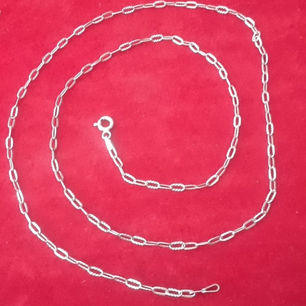 24" silver chain